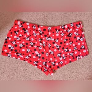 Disney Women's Red Mickey Mouse and Minnie Mouse Pajama Shorts Women's Size 2X